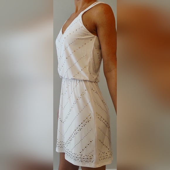 WHBM Embellished Midi Dress White, Silver and Gold - Picture 2 of 11
